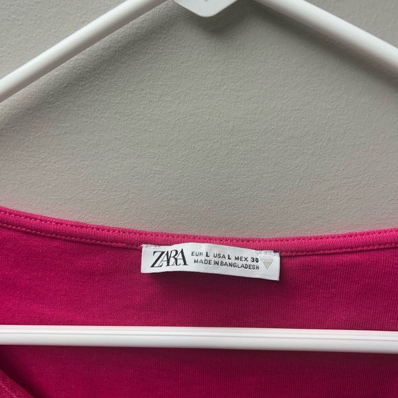 Zara Hot Pink Asymmetrical Top - Picture 3 of 4